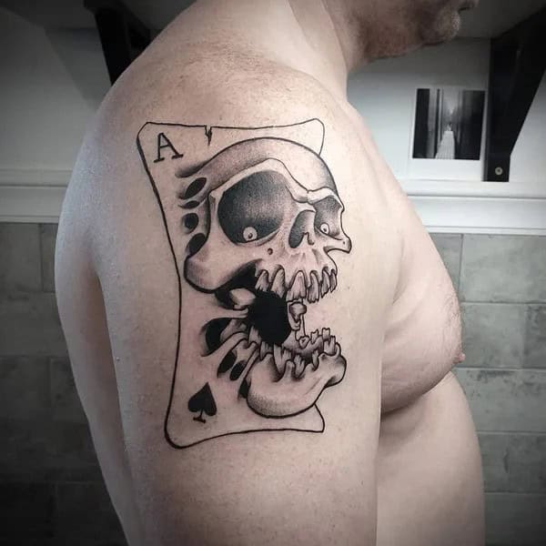 Ace of Spades and Skull Tattoo