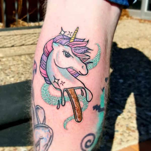 Glittery Unicorn Tattoo