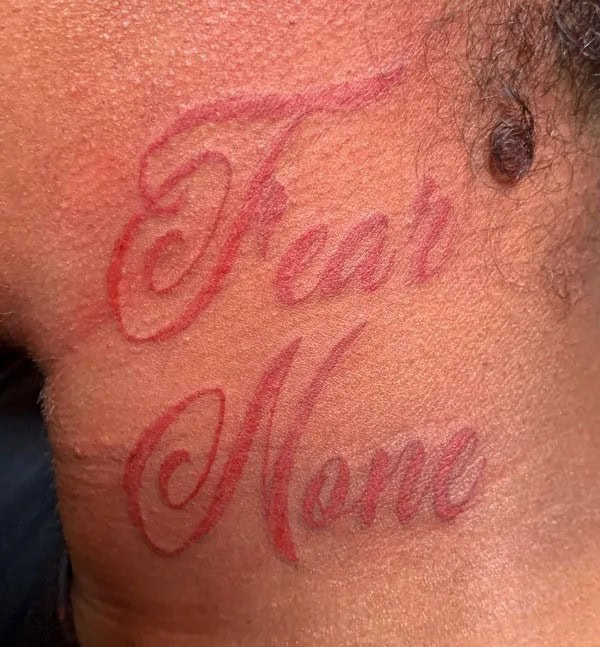 Fear None Skull Tattoo