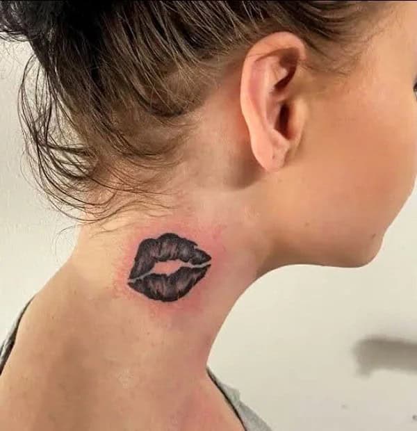 Feisty Neck Lip Tattoo