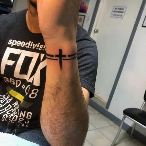 Wristband Cross Tattoo