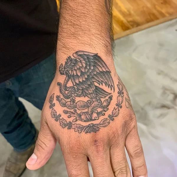 Mexican Eagle Chest Tattoo