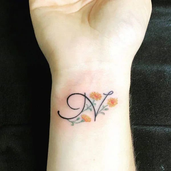 Marigold Tattoo on Wrist