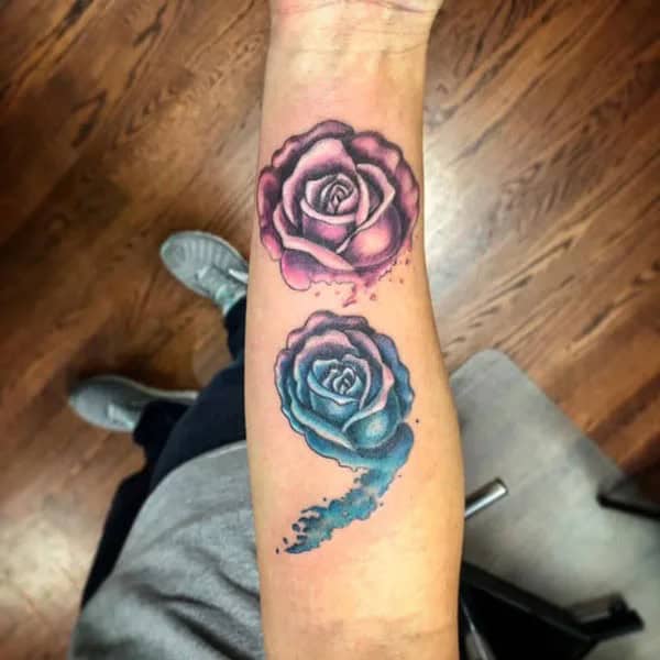 Rose Semicolon Tattoo