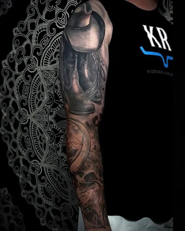 Cowboy Sleeve Tattoo