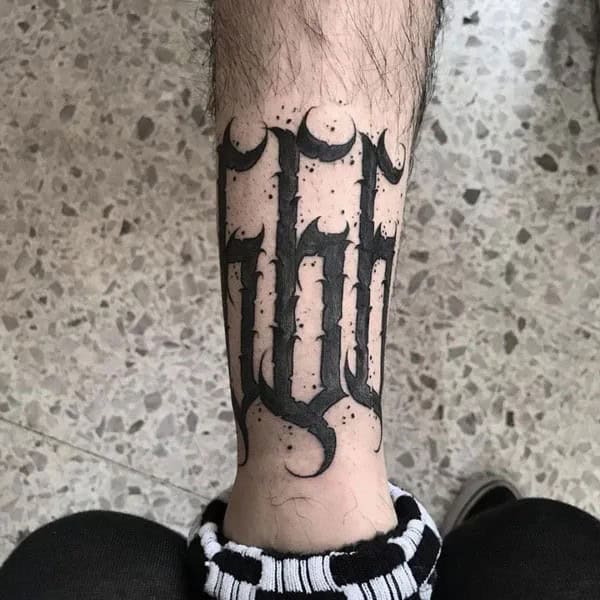 666 Leg Tattoo