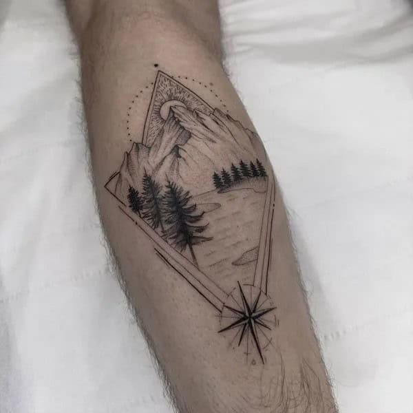 Geometric Mountain Tattoo