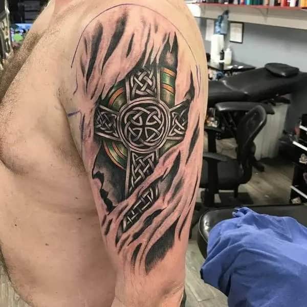 Celtic Cross Arm Tattoo