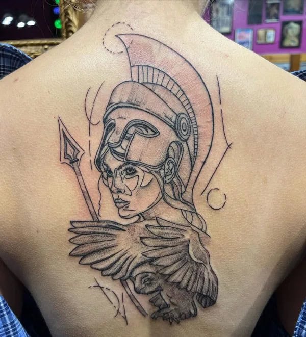 Athena Back Tattoo