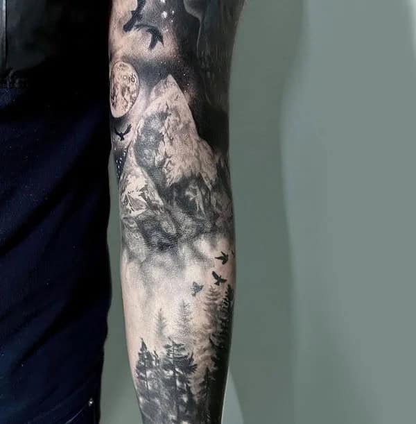 Mountain Sleeve Tattoo