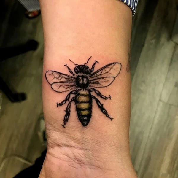 Realistic Bee Tattoo