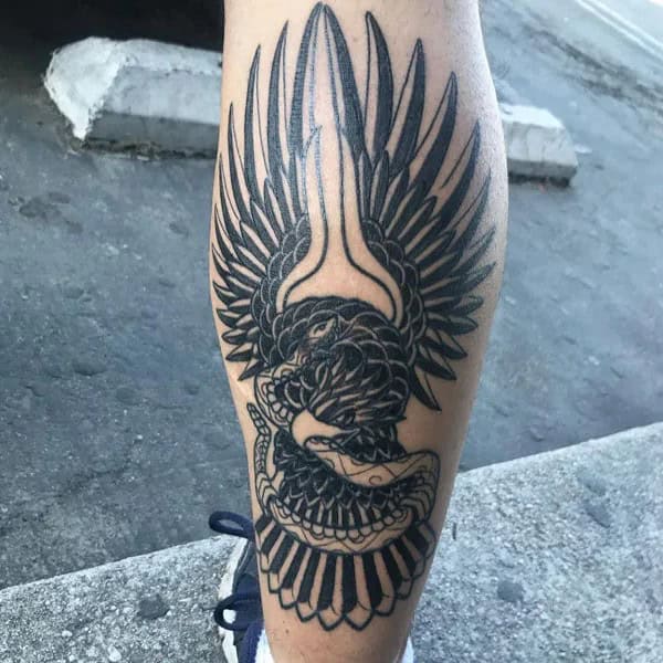 Mexican Eagle Chest Tattoo