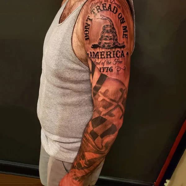 “Don’t Tread On Me” Sleeve Tattoo