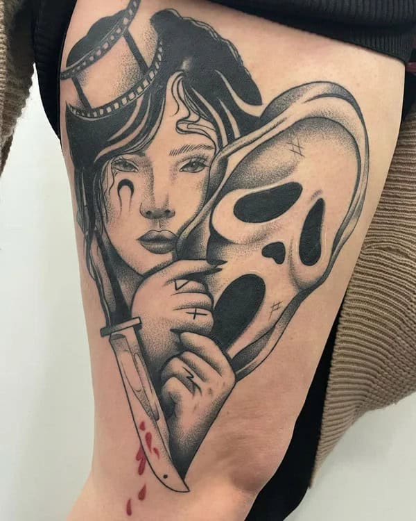 Ghostface Tattoo On Arm