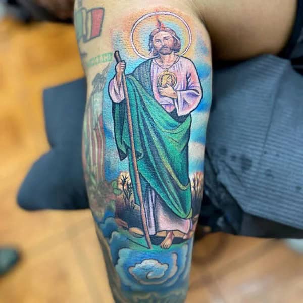 San Judas Flag Tattoo