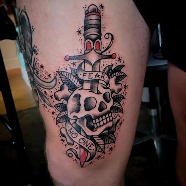 Fear None Skull Tattoo