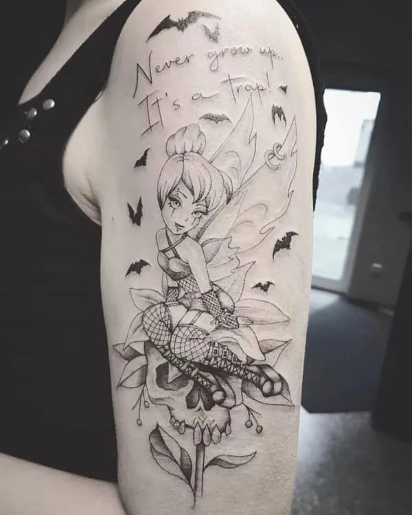 Gothic Tinkerbell Tattoo