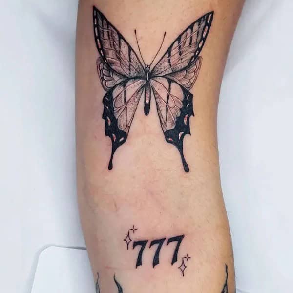 777 Butterfly Tattoo