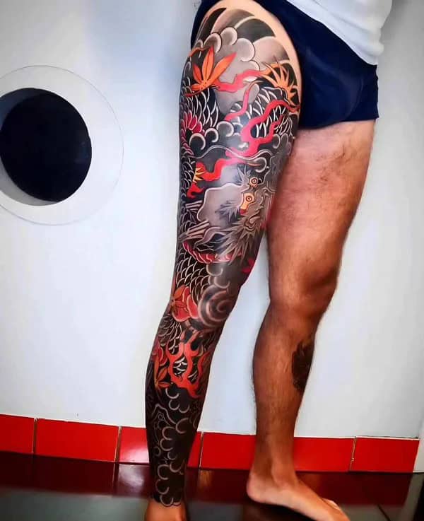 Japanese Leg Sleeve Tattoo