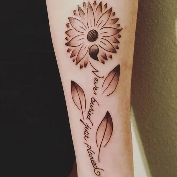 Sunflower Semicolon Tattoo