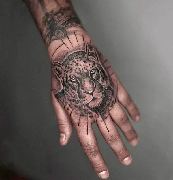 Cheetah Tattoo On Hand