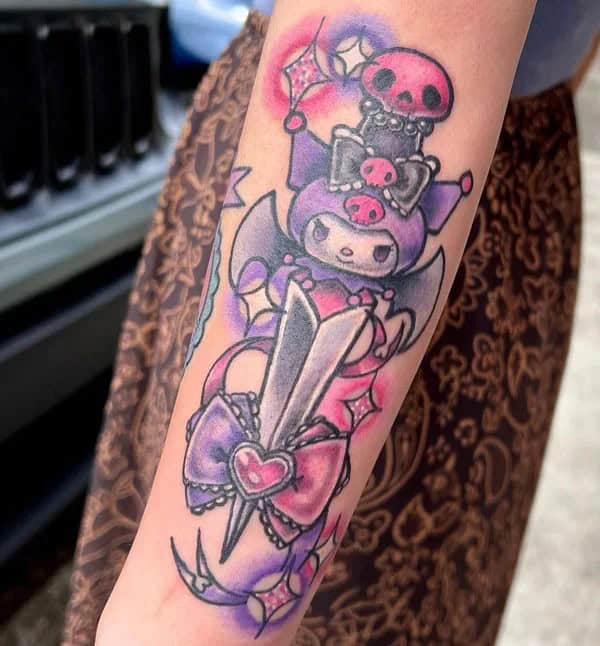 Ankle Hello Kitty Tattoo