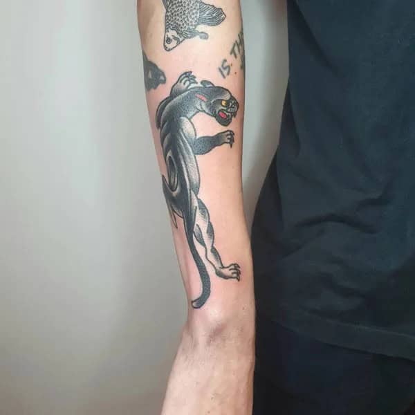 Black Panther Arm Tattoo