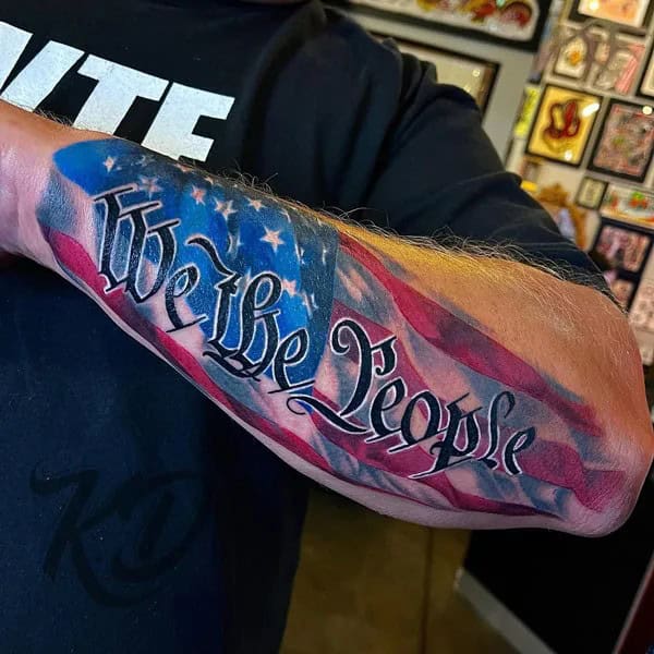 American Flag Forearm Tattoo