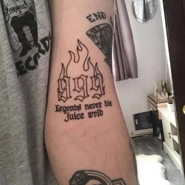 999 Flame Tattoo