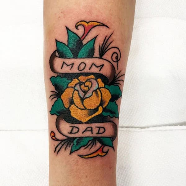 Mom and Dad Flower Tattoo