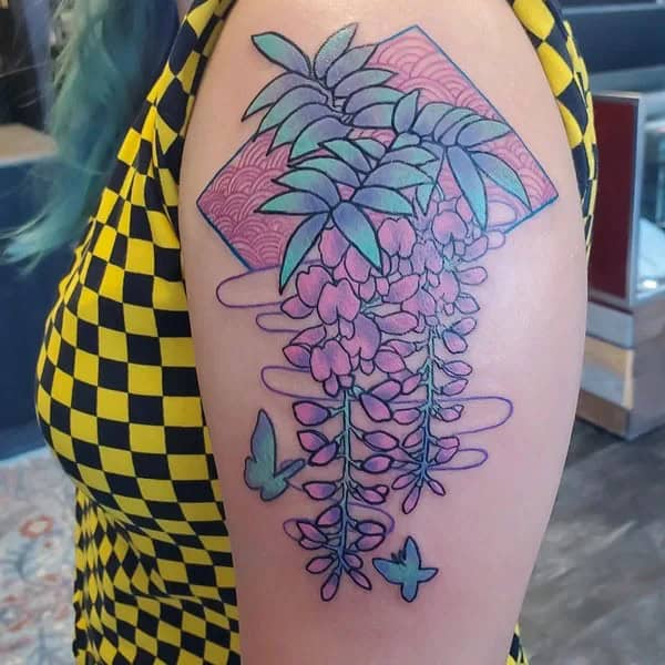 Wisteria Thigh Tattoo