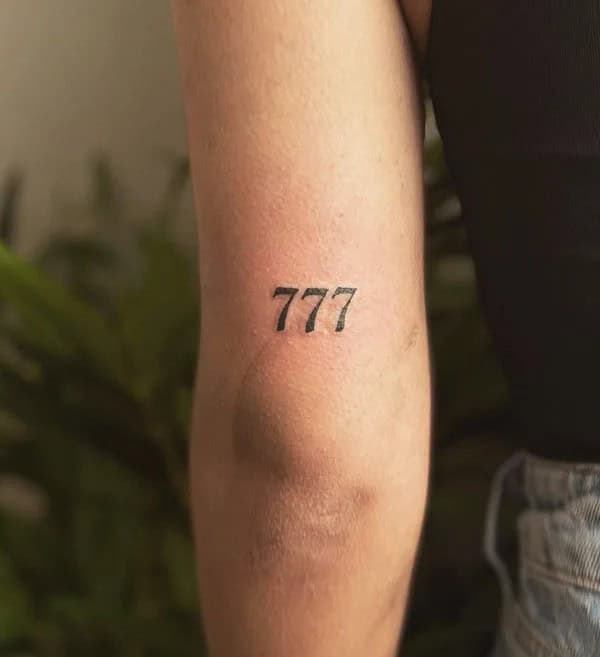 Behind the ear 777 Tattoo