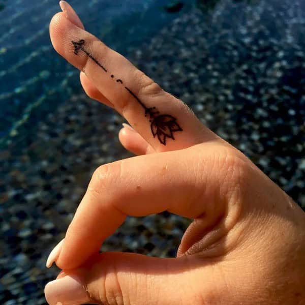 Semicolon Tattoo on Finger