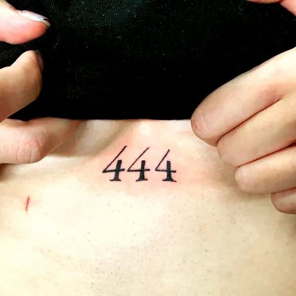 444 Tattoo On Chest