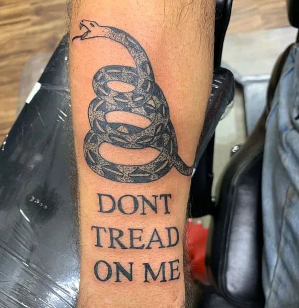 “Don’t Tread On Me” Back Tattoo