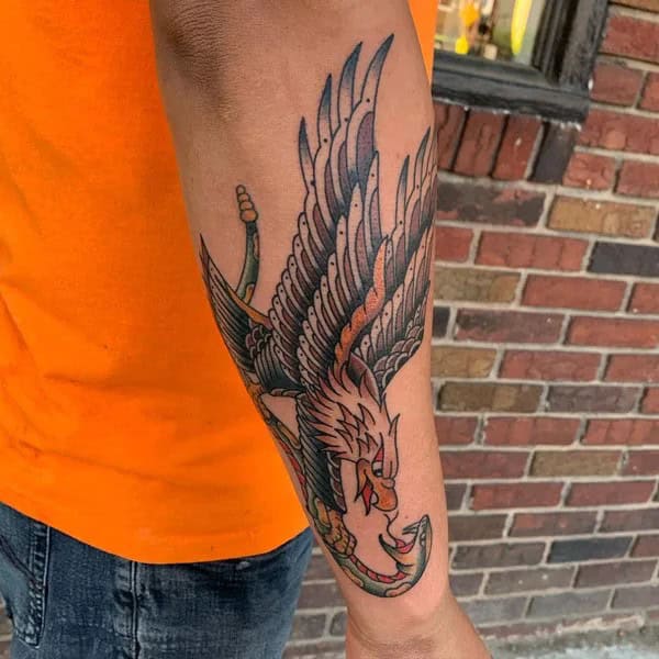 Mexican Eagle Chest Tattoo