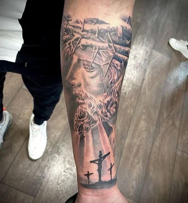 Jesus 3 Cross Tattoo