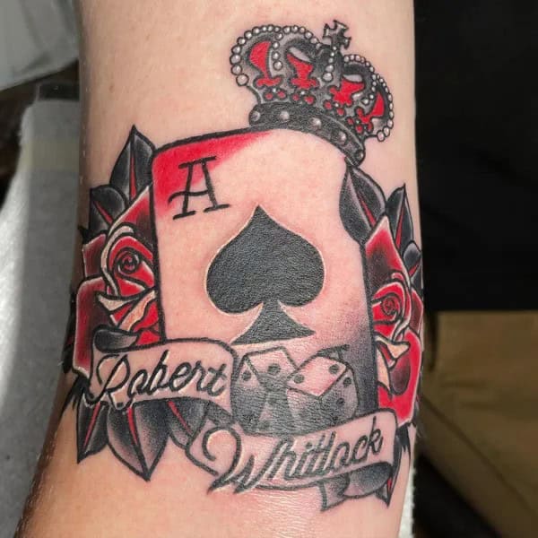 Ace of Spades Crown Tattoo