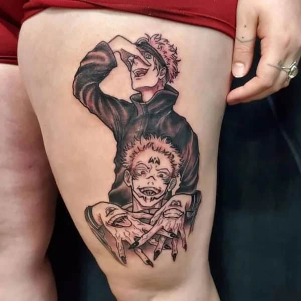 “Jujutsu Kaisen” Thigh Tattoo