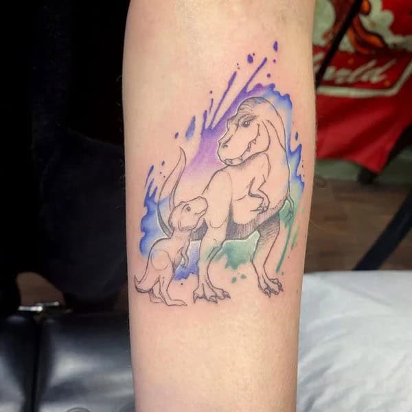 Mother Son Dinosaur Tattoo