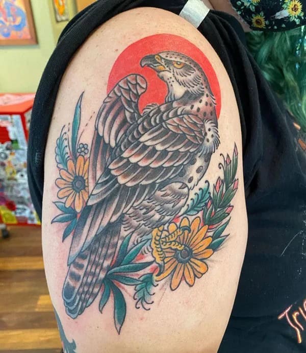 Traditional Hawk Tattoo