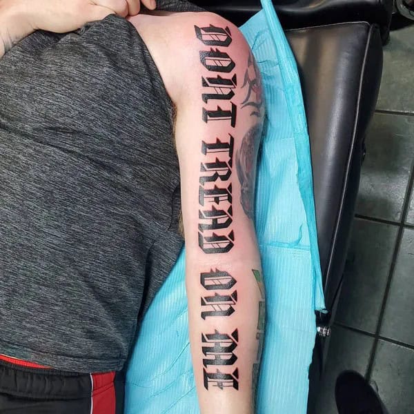 “Don’t Tread On Me” Back Tattoo