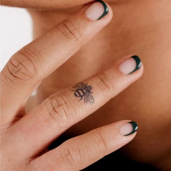 Finger Bee Tattoo