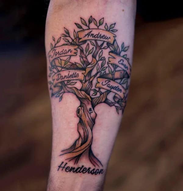 Family Tree Tattoo with Names