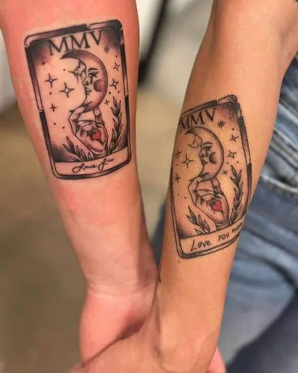 Matching Tarot Card Tattoo