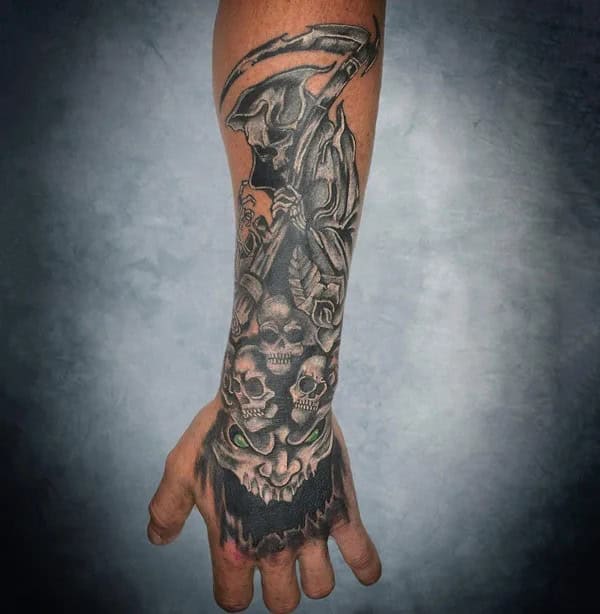 Grim Reaper Skull Tattoo