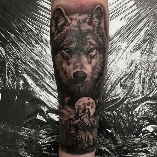 Forearm Wolf Tattoo