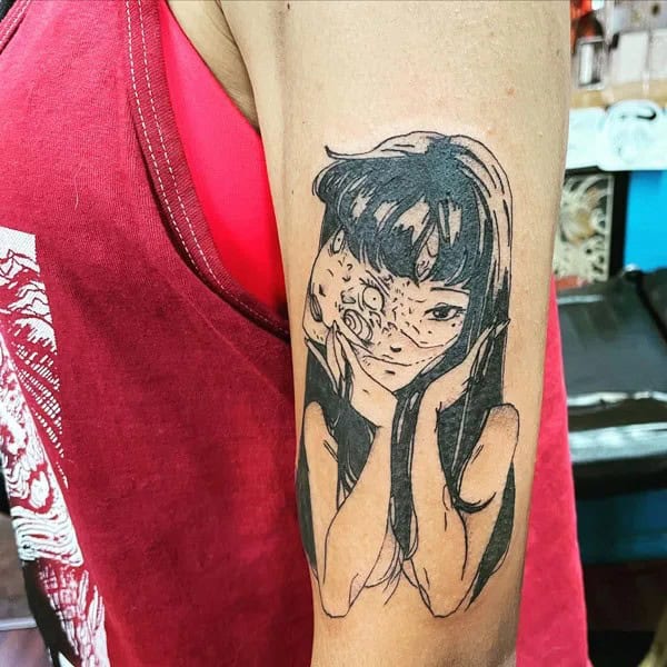 Geometric Junji Ito Tattoo