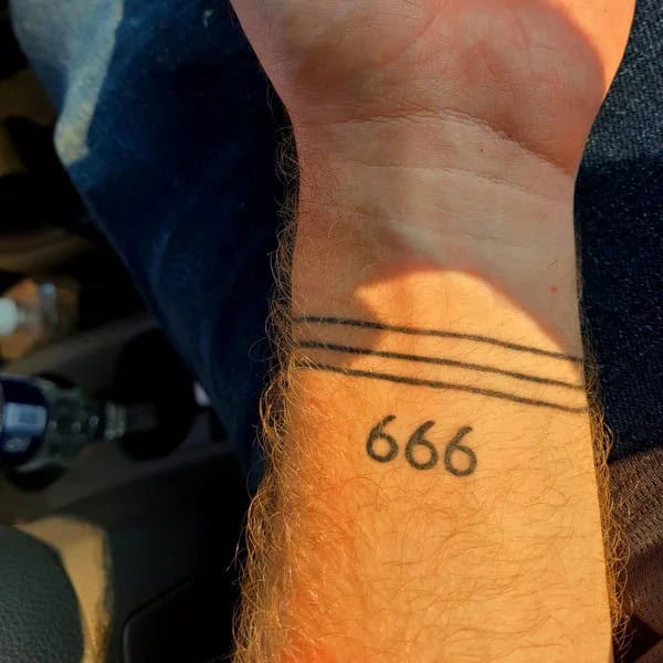 666 Wrist Tattoo