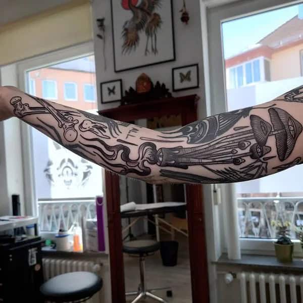 Mushroom Sleeve Tattoo